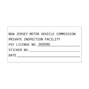 Carimbo Auto Entintado Comissão de Veículos Motorizados de Nova Jersey Nú