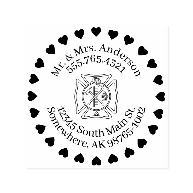 Carimbo Auto Entintado Contato do Endereço do Respondente de Emergência (Design)