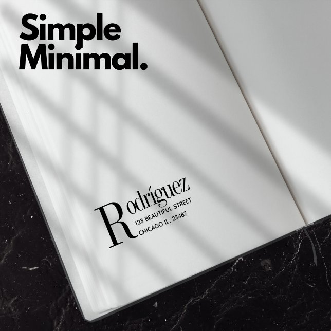 Carimbo Auto Entintado Contato Mínimo Simples de Limpeza de Endereço de D (Return Address Clean Simple Minimal Contact Self-inking Stamp)