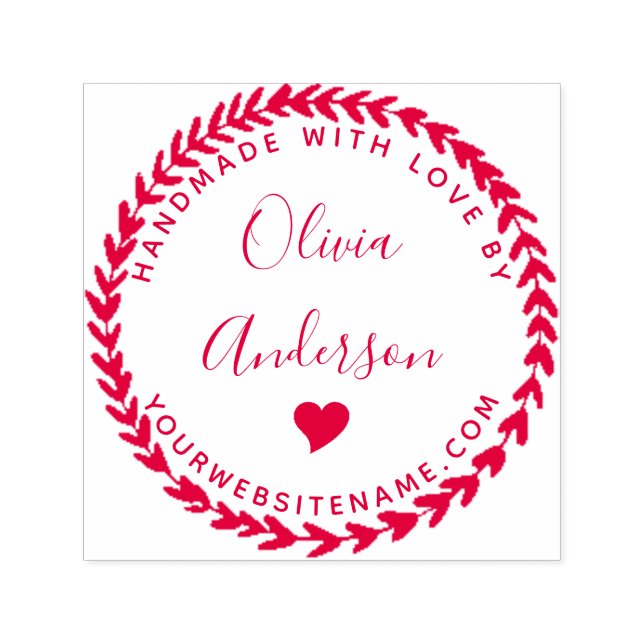 Carimbo Auto Entintado Coração Bestial Personalizado, Feito Com Amor (Design)