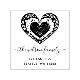 Carimbo Auto Entintado Coração Escandinavo Coração Custa Endereço de Devo