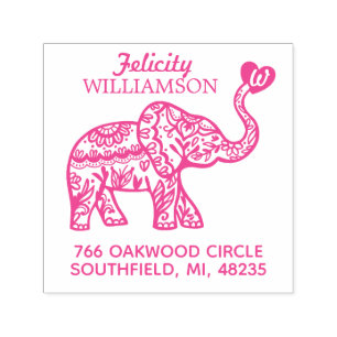 Carimbo Auto Entintado Coração ornamentado decorativo floral elegante d