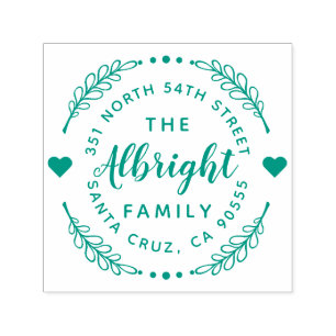 Carimbo Auto Entintado Corações bonitos & endereço do remetente do nom