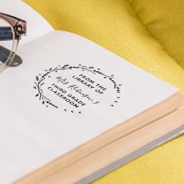 Carimbo Auto Entintado Coroa de Verduras Personalizadas Da Biblioteca