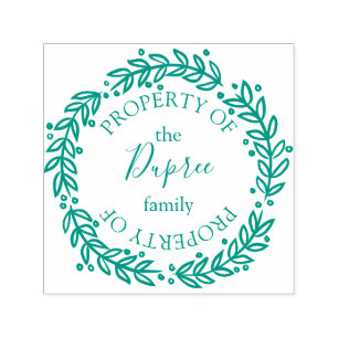 Carimbo Auto Entintado Coroa Desenhada à Mão Propriedade de Nome