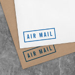 Carimbo Auto Entintado Correio aéreo azul de borda simples<br><div class="desc">Carimbo de Borracha com Autoimpressão em Correio Aéreo Simples com uma borda; disponível para quando você quiser indicar suas cartas e encomendas devem ser enviadas por correio aéreo. Para obter mais opções, como alterar a fonte e seu tamanho, clique no botão "Personalizar". *Observe que a Marca d'água do Zazzle que...</div>