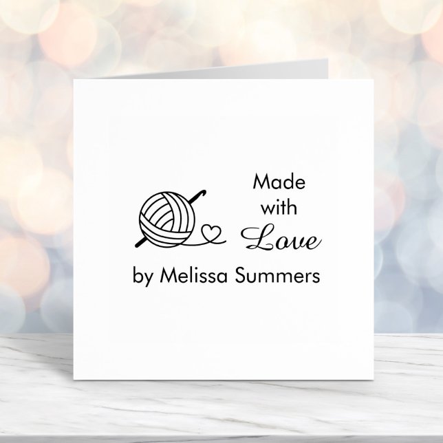 Carimbo Auto Entintado Cortar Fios Crocheting Feitos com Amor 1 (Criador carregado)