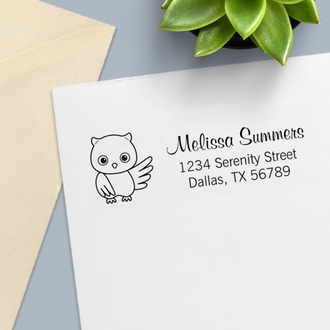 Carimbo Auto Entintado Coruja Bonita (Criador carregado)