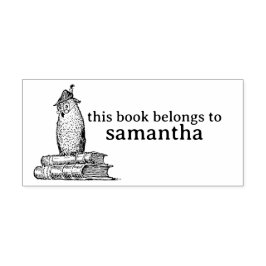 Carimbo Auto Entintado Coruja em Livros Este Livro Pertence a