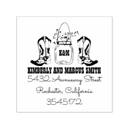 Carimbo Auto Entintado Country Rusboy Boots Mason Jar