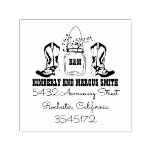 Carimbo Auto Entintado Country Rusboy Boots Mason Jar