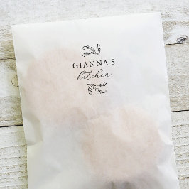 Carimbo Auto Entintado Cozinha Personalizada Botânica Verde Elegante