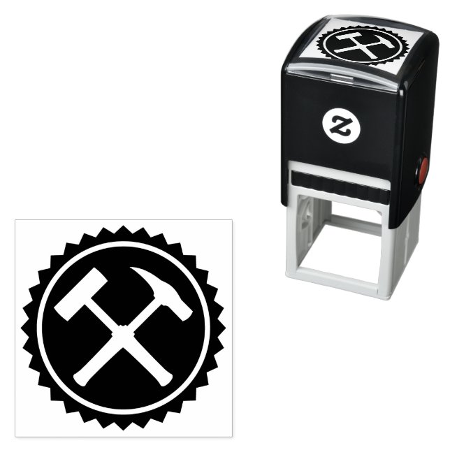 Carimbo Auto Entintado Crachá Rock Hammer do geólogo (In Situ)