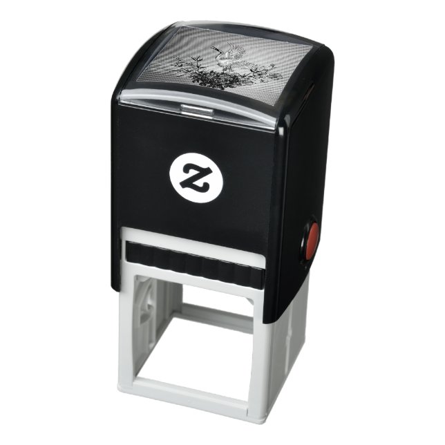 Carimbo Auto Entintado Crane maravilhosa com flores (Produto)