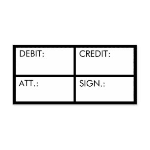 Carimbo Auto Entintado Crédito de Débito Contábil de Negócios Personaliza