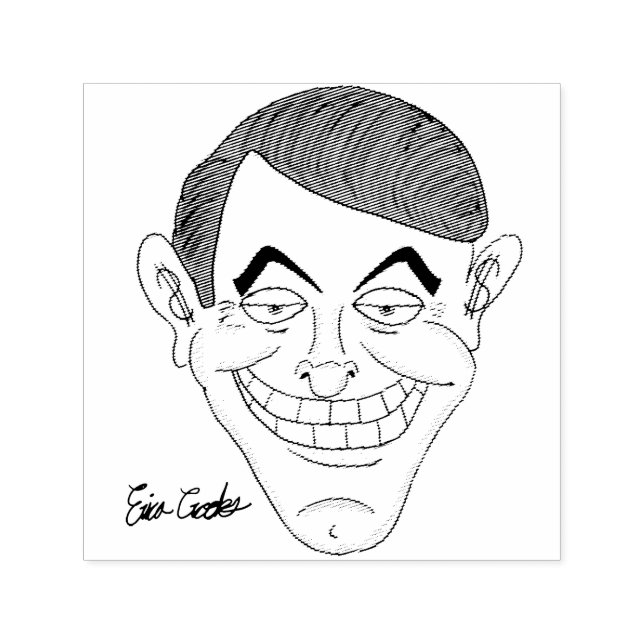 Carimbo Auto Entintado creepy businessman with money ears (Design)