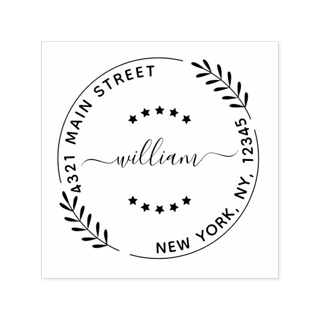 Carimbo Auto Entintado Crie a sua própria ronda moderna (Design)