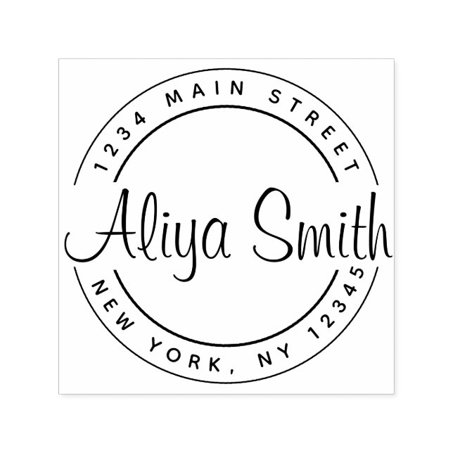 Carimbo Auto Entintado Crie seu próprio endereço de devolução de script r (Design)