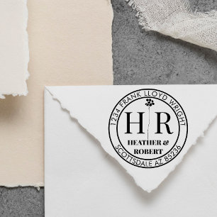 Carimbo Auto Entintado Crie Seu Próprio Endereço De Devolução Do Monogram