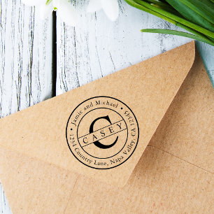 Carimbo Auto Entintado Crie seu próprio endereço de devolução do monogram