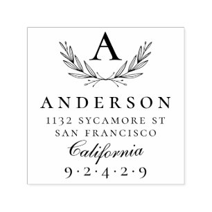 Carimbo Auto Entintado Crie seu próprio endereço de devolução do Monogram