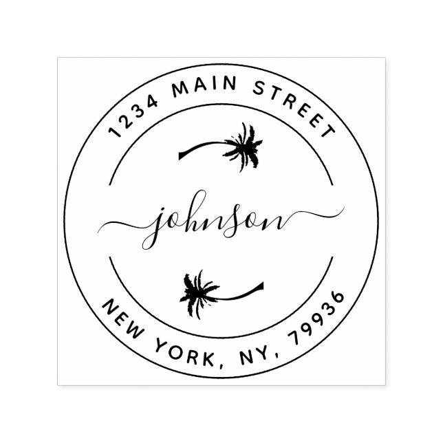 Carimbo Auto Entintado Crie seu próprio endereço de devolução moderno red (Design)