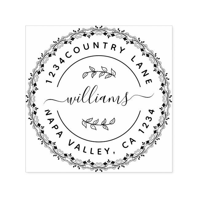 Carimbo Auto Entintado Crie seu próprio endereço de devolução redonda (Design)