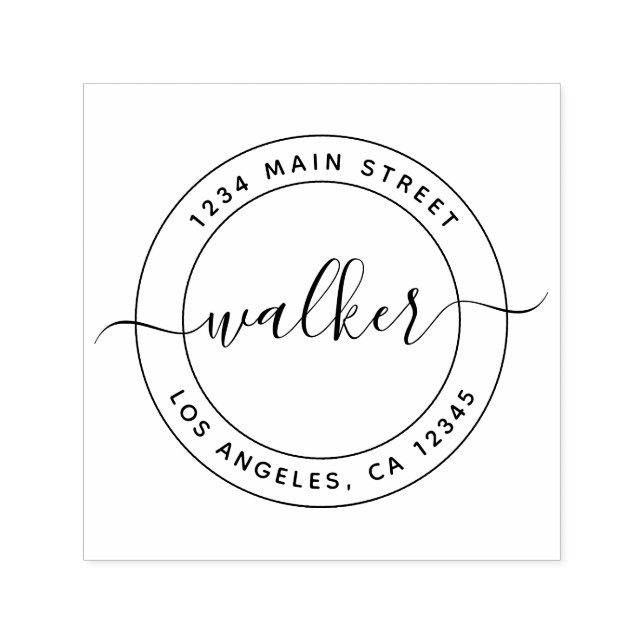 Carimbo Auto Entintado Crie seu próprio endereço de devolução redonda (Design)