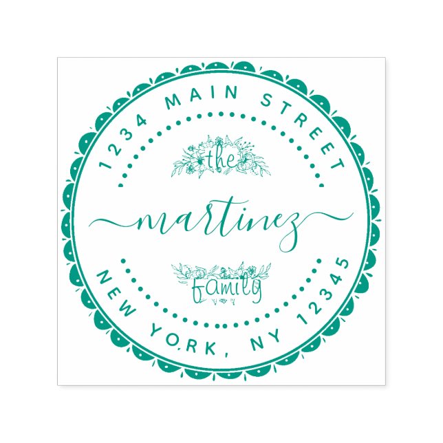 Carimbo Auto Entintado Crie seu próprio nome da família Round Endereço de (Design)