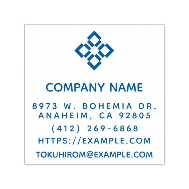 Carimbo Auto Entintado Crie seu próprio nome de empresa quadrado (Design)