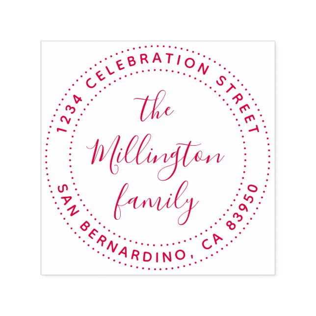 Carimbo Auto Entintado Crie seu próprio nome de família Script Endereço d (Design)