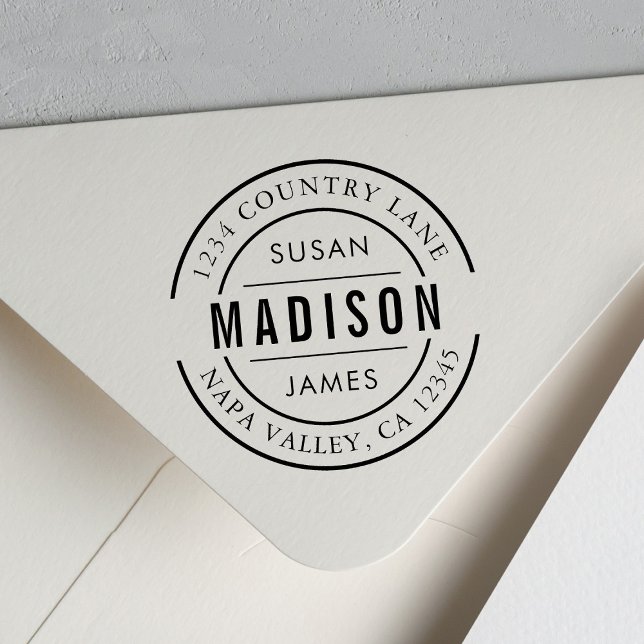 Carimbo Auto Entintado Crie seu próprio nome familiar Endereço de devoluç (Criador carregado)