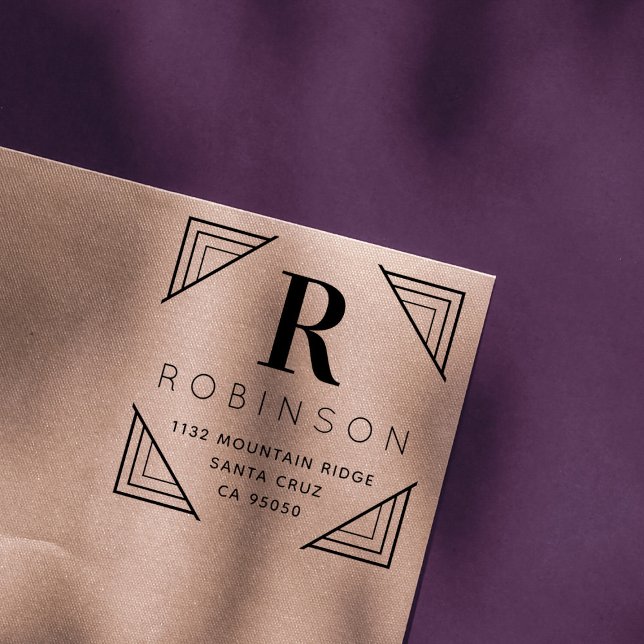 Carimbo Auto Entintado Crie seu próprio nome monograma Endereço de devolu (Criador carregado)