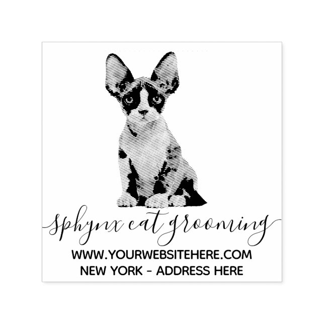 Carimbo Auto Entintado Cultivo de Gato de Pet Sphynx (Design)