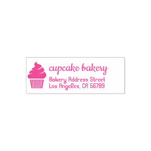 Carimbo Auto Entintado Cupcake de logotipo simples da padaria