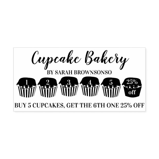 Carimbo Auto Entintado Cupcakes Compre Cinco Ganhe Um Desconto Padaria Le (Design)
