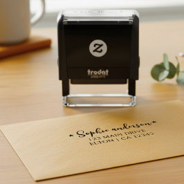 Carimbo Auto Entintado Custom Address Rubber Stamp. Modern Self Addressed