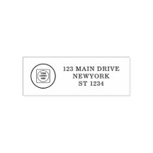 Custom Business Logo Company Address Stamp Design