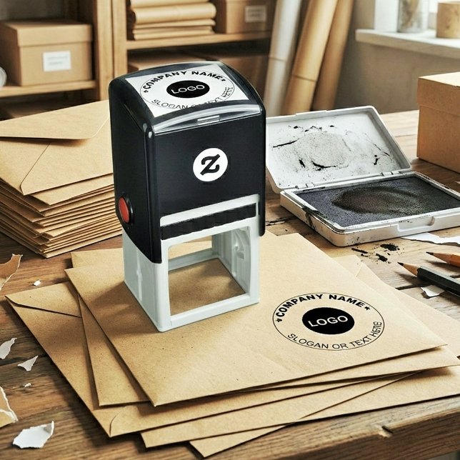 Carimbo Auto Entintado Custom Logo Stamp for Paper (Business Name Seal) (logo stamp for paper bags)
