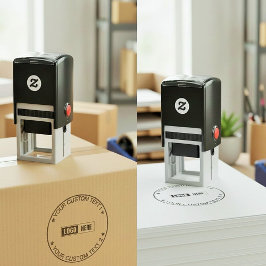 Carimbo Auto Entintado Custom Modern Round Business Logo & Text Seal