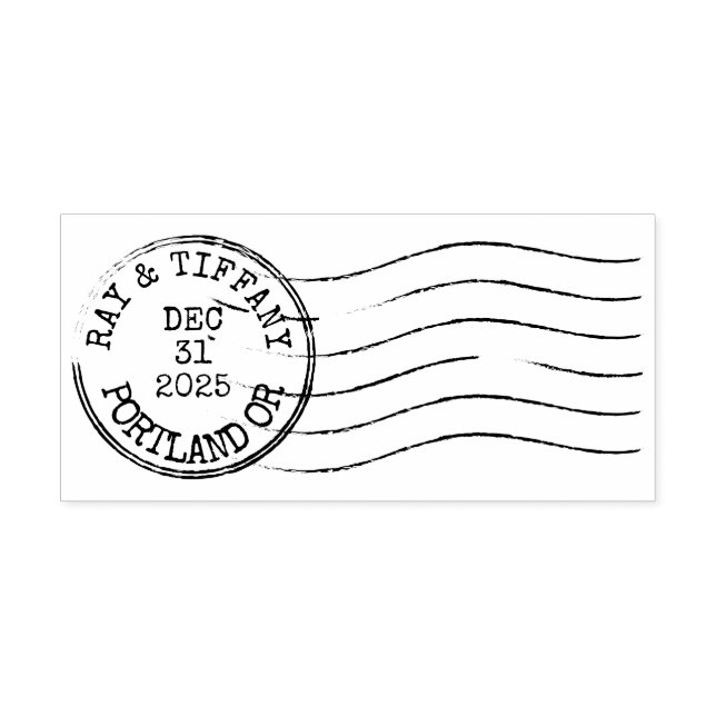 Carimbo Auto Entintado Custom Vintage Letter Postmark (Design)