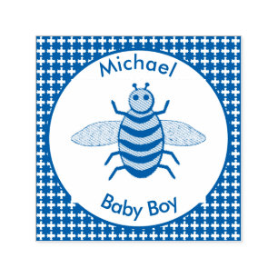 Carimbo Auto Entintado Cute Blue Baby Boy Personalizado