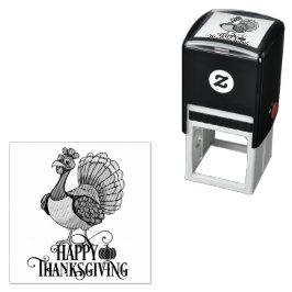Carimbo Auto Entintado Cute Thanksgiving Turkey