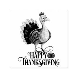 Carimbo Auto Entintado Cute Thanksgiving Turkey