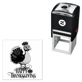 Carimbo Auto Entintado Cute Thanksgiving Turkey