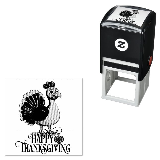 Carimbo Auto Entintado Cute Thanksgiving Turkey (In Situ)
