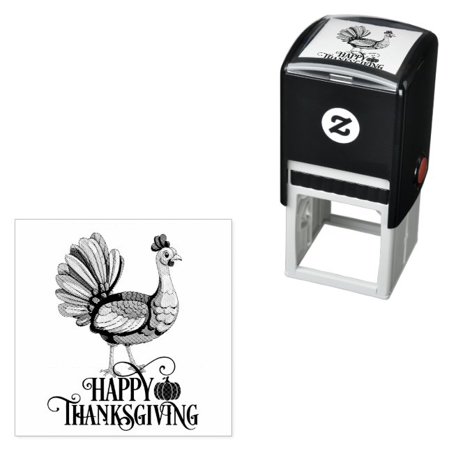 Carimbo Auto Entintado Cute Thanksgiving Turkey (In Situ)