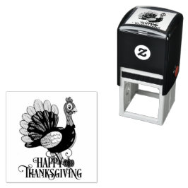 Carimbo Auto Entintado Cute Thanksgiving Turkey