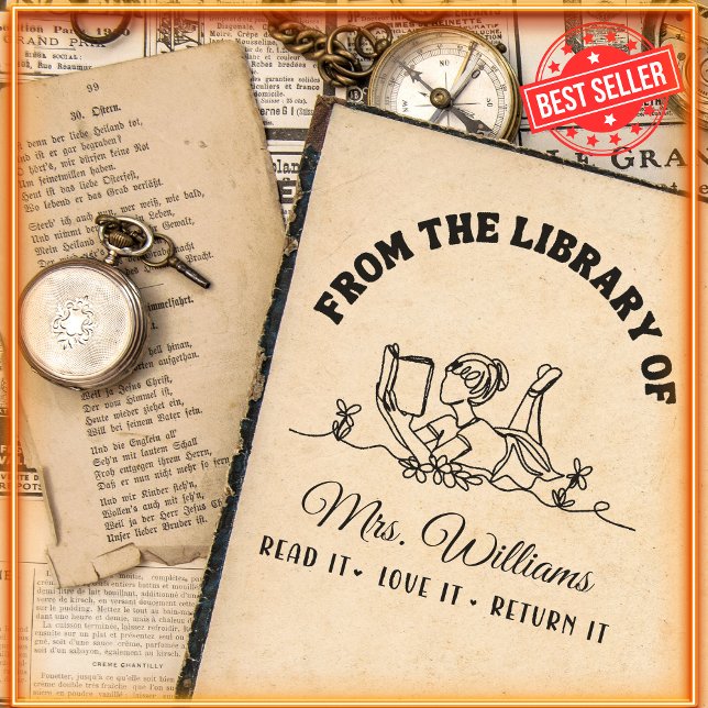 Carimbo Auto Entintado Da Biblioteca De | Flores — Professora De Livros M (Criador carregado)