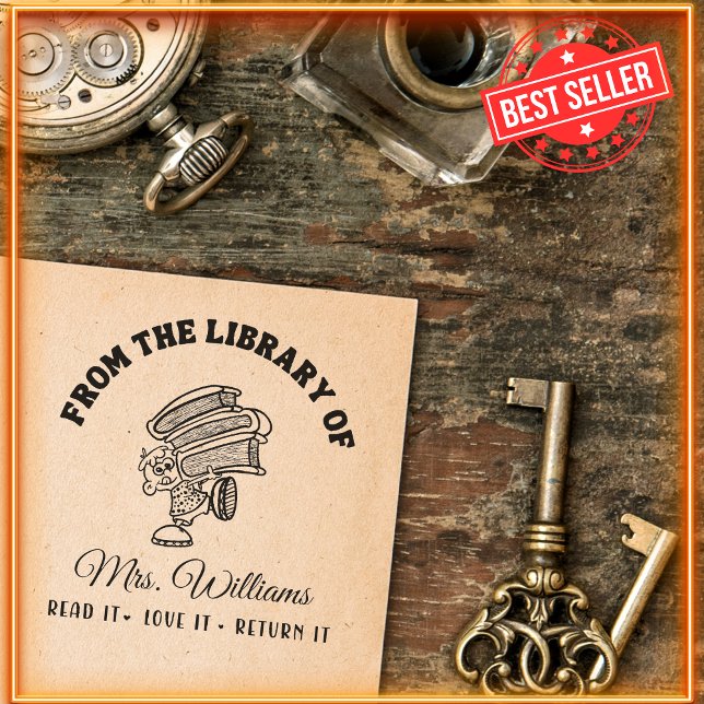 Carimbo Auto Entintado Da Biblioteca De | Livro de Professores Engraçado (Criador carregado)